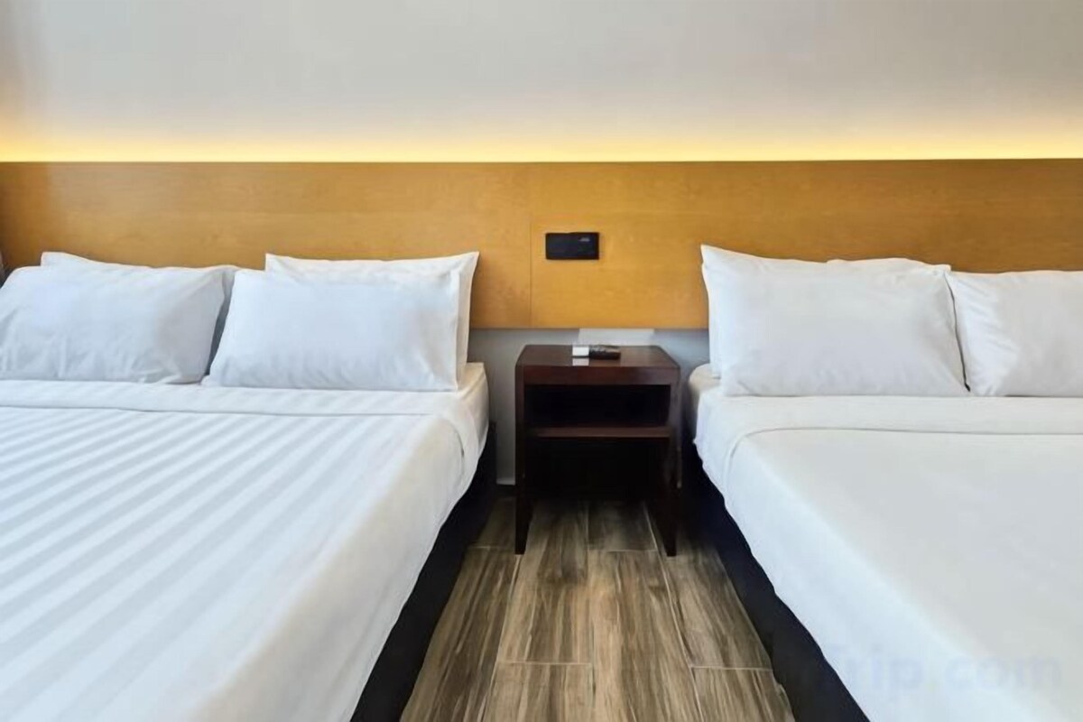 Desk, laptop workspace, free WiFi, bed sheets