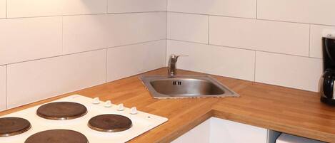 Fridge, microwave, dishwasher