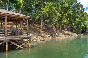 Property grounds - Hilltop Lodge | Opulent Lakefront Living & Private Dock on Lake James! (Nebo)