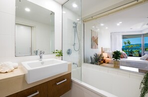 Bathtub, hair dryer, towels