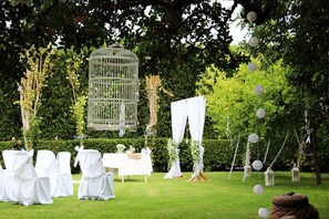 Outdoor banquet area