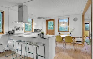 Fridge, microwave, dishwasher, coffee/tea maker