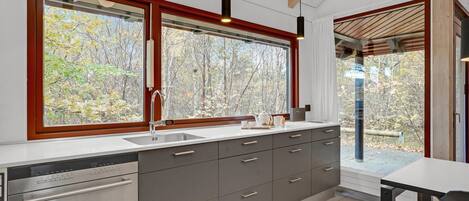 Refrigerador, lavavajillas y cafetera y tetera