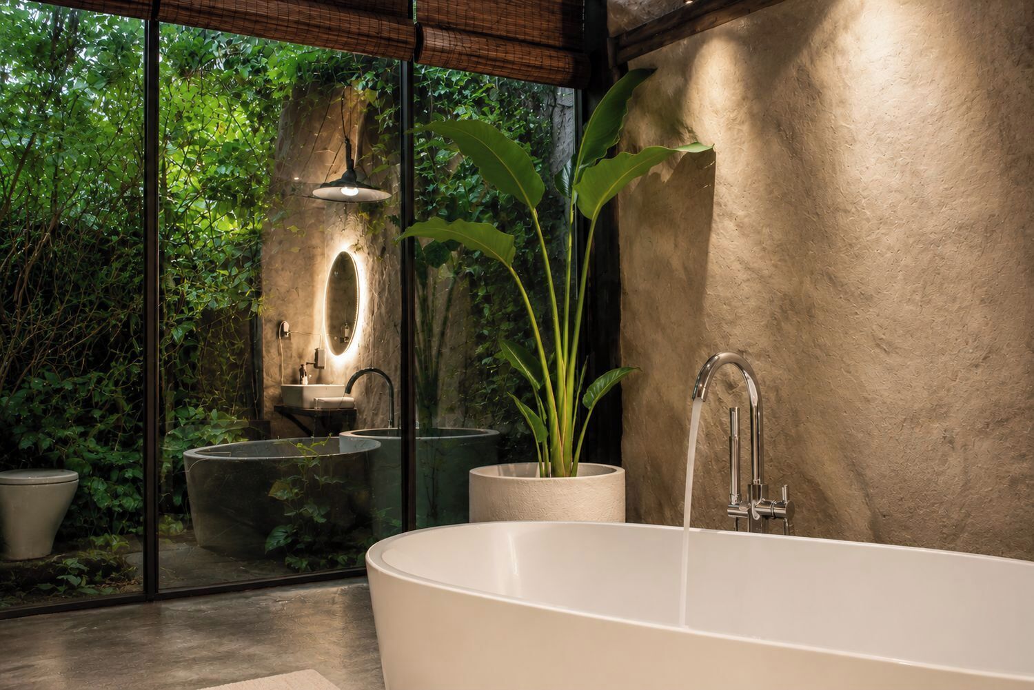 Elite Cabin | Bathroom | Separate tub and shower, rainfall showerhead, free toiletries