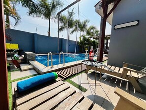 Outdoor pool - Luxurious Villa With Private Pool, Hot Tub and Bar (Adenta)