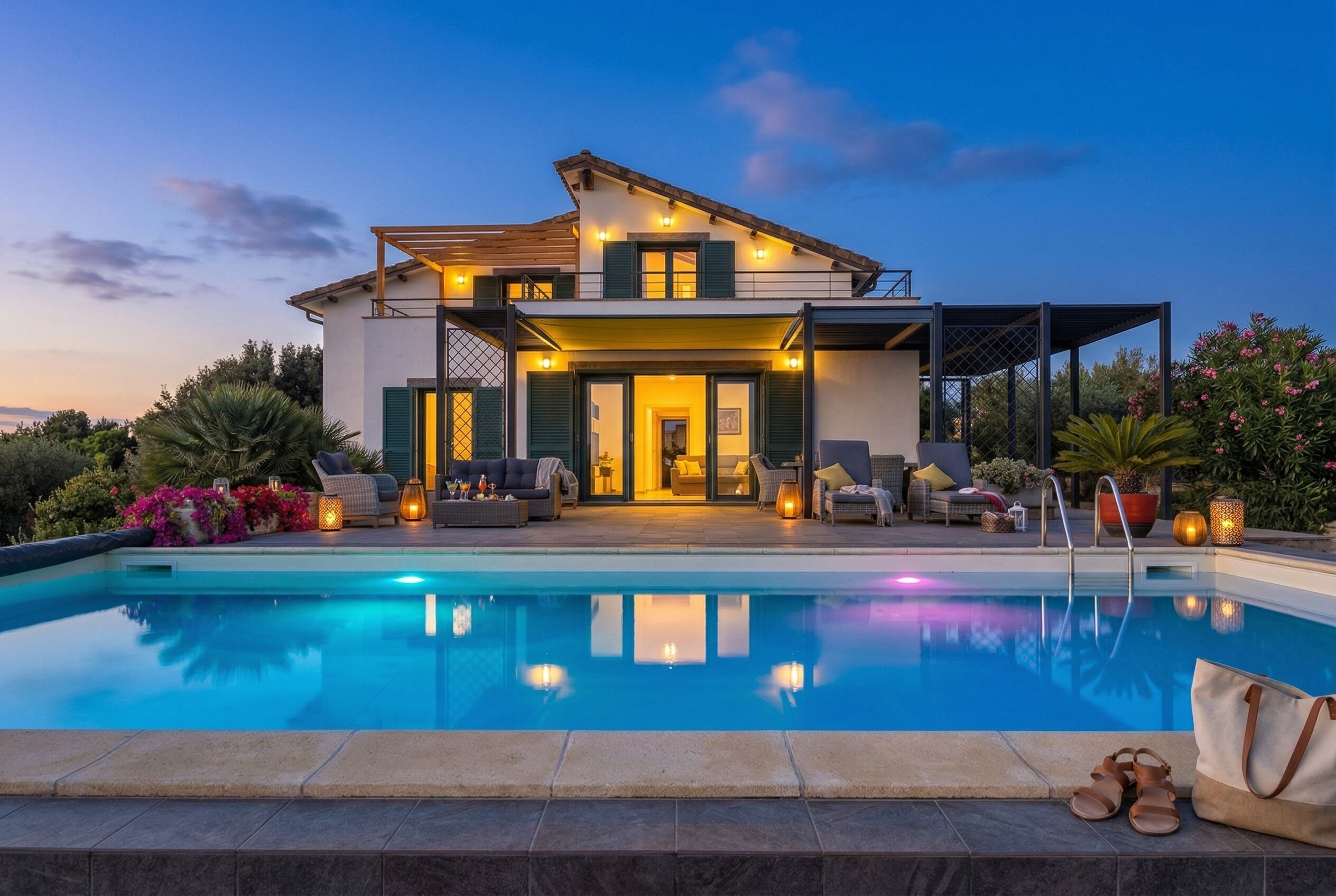 Una piscina al aire libre