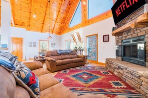 Televisión, chimenea, videojuegos y libros 