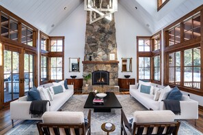 TV, fireplace, ping pong, computer monitors