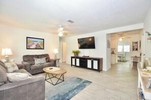Smart TV, DVD player, books