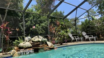 Piscine extérieure, piscine chauffée