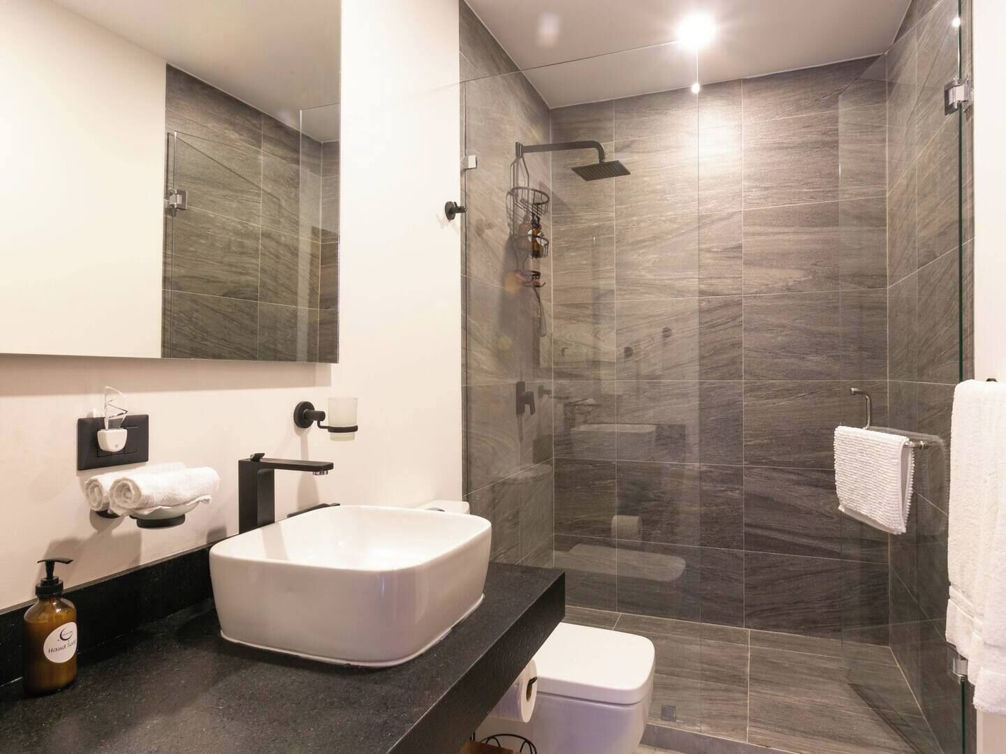 Hair dryer, towels