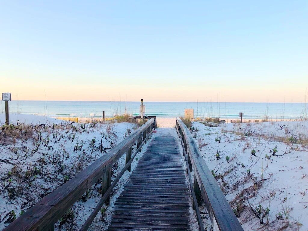 On the beach, sun-loungers