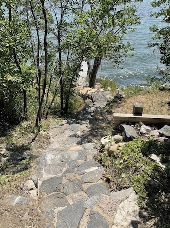 Property grounds. Echo Lake Lakefront Cabin in picturesque Qu’Appelle Valley,