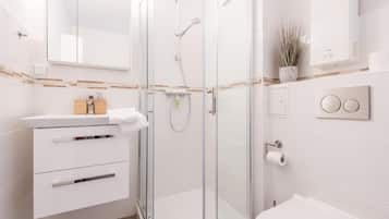 Dusche, Haartrockner, Handtücher