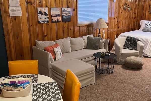 View from kitchen to living area