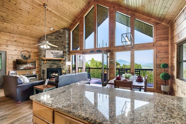 Smart TV, fireplace, DVD player, foosball