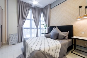 Appartement, 1 slaapkamer | Individueel gedecoreerd, individueel gemeubileerd, geluiddichte muren