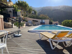 Outdoor pool - Cottage With 3 Bedrooms, 2 Bathrooms, Heated Solar Pool, Sauna, Jacuzzi, Garden (Guia de Isora)