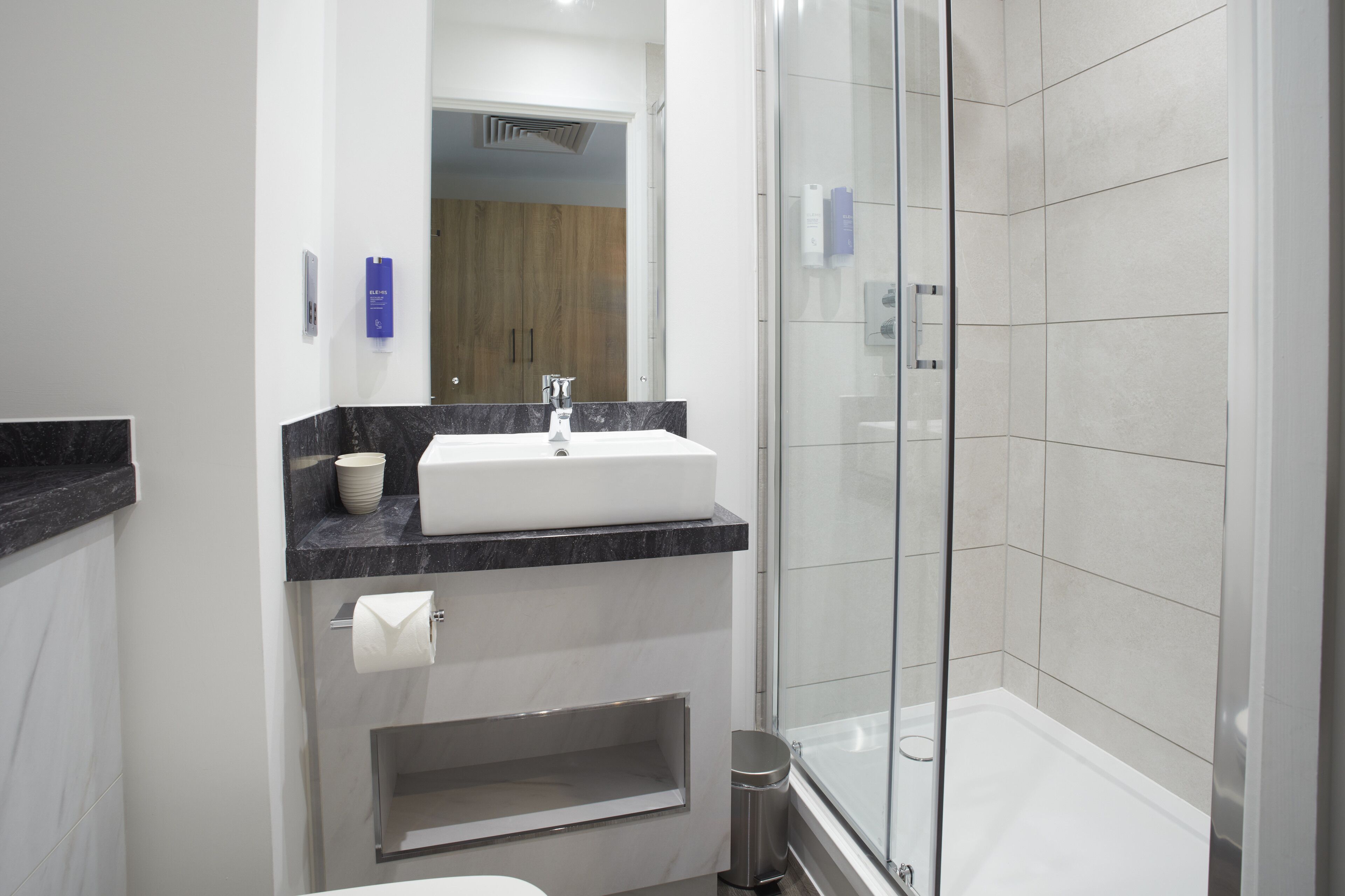 free toiletries, hair dryer, towels, soap