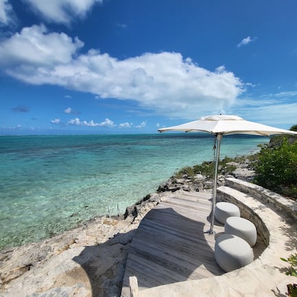 On the beach, white sand, beach bar
