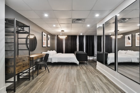 Presidential Room | Memory foam beds, blackout drapes, soundproofing, iron/ironing board