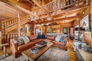 Smart TV, fireplace, foosball, table tennis