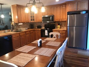 Fridge, microwave, oven, stovetop - Rustic Adirondack Retreat on Tripp Lake (Chestertown)