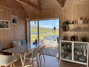 Luxury Cottage | Living area | 60-inch flat-screen TV with digital channels, TV, Netflix - Luxury cottage - in amazing surroundings (Sandur)