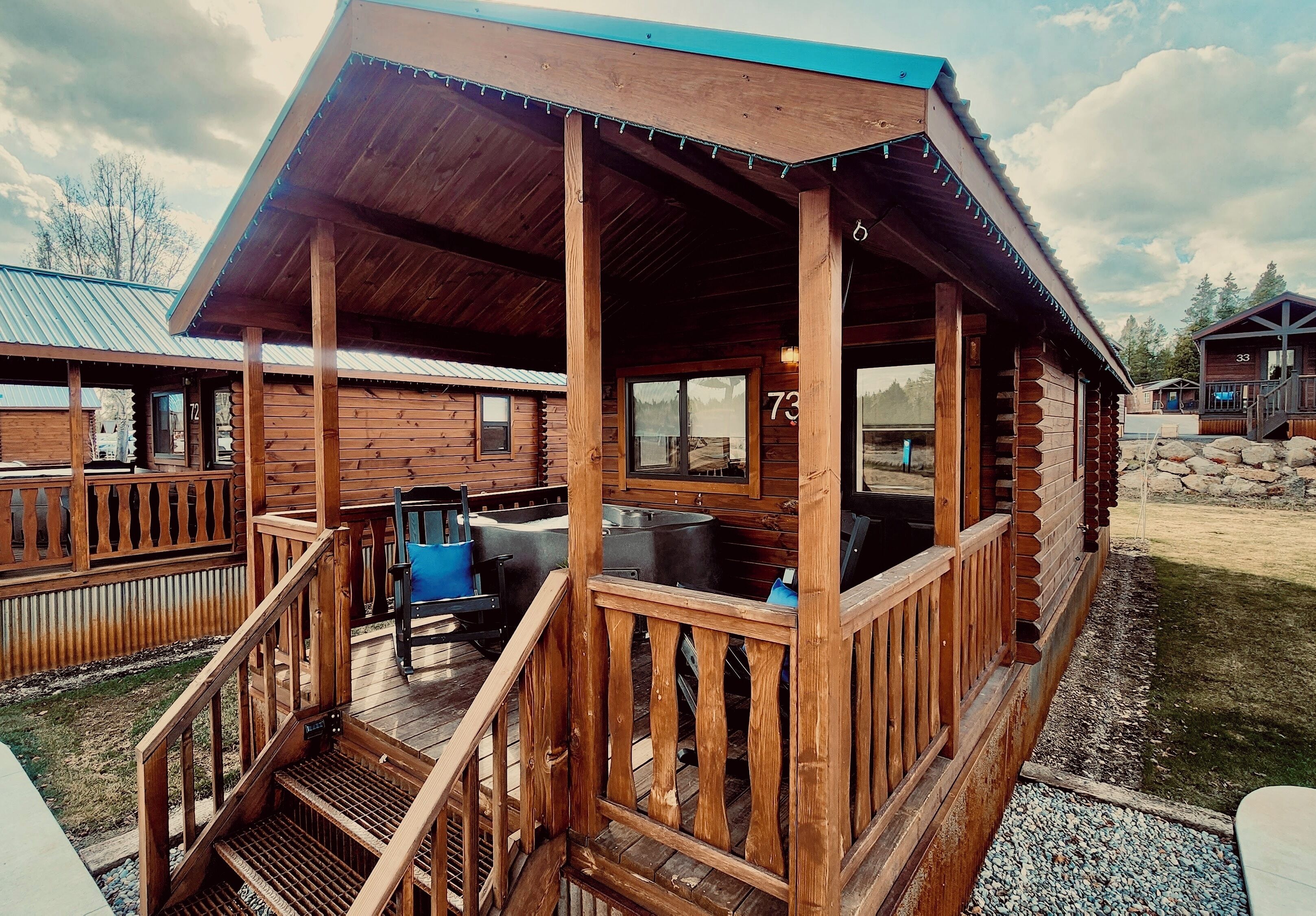 Deluxe-hytte (Willow, Private Hot Tub) | Individuelt design, individuel indretning, strygejern/strygebræt