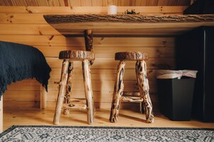 Pine Cabin (Dry Cabin - No Running Water - Exterior Bathroom 200 ft Away) | Individually decorated, individually furnished, iron/ironing board