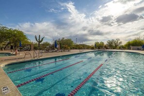 Outdoor pool, a heated pool - Luxury Resort-Style Community-Las Sendas: Private Pool/Spa, Golf, games, sunsets (Mesa)