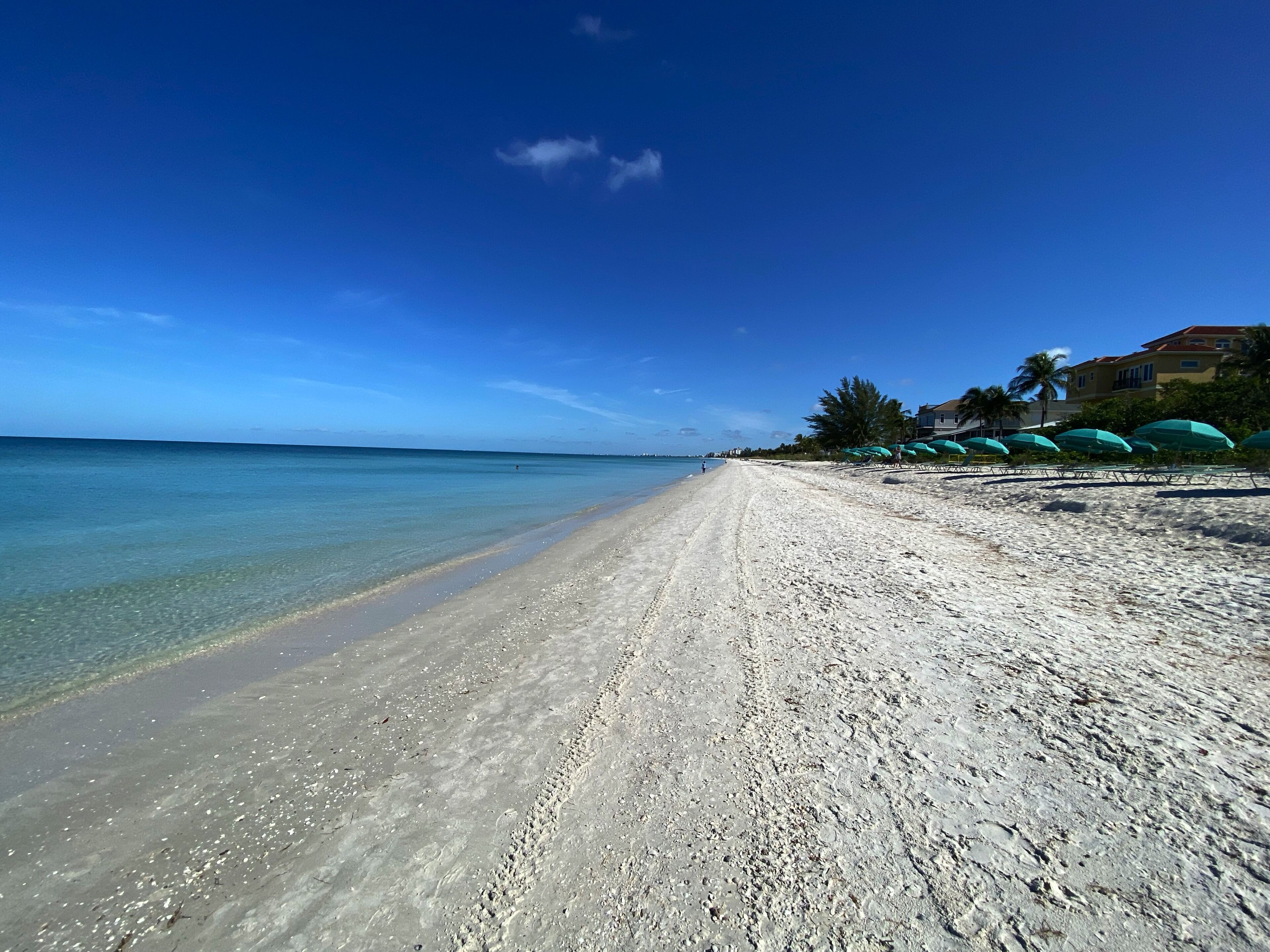 Beach nearby, sun loungers