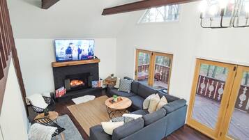 Smart TV, fireplace, table football, printers