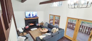 Smart TV, fireplace, table football, printers