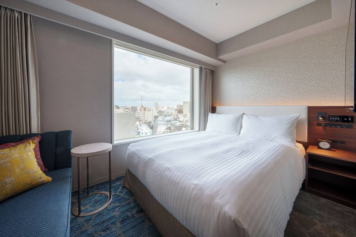 Down duvets, pillow-top beds, in-room safe, desk