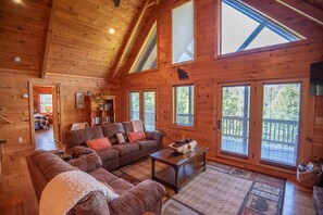 TV, fireplace, ping pong, books