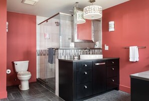 Bathtub, hair dryer, towels