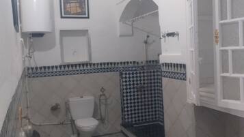 Combined shower/bathtub, jetted bath, bidet