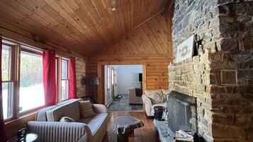 TV, fireplace, foosball, table tennis