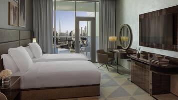 Quarto duplo, 2 camas de solteiro, sacada, vista para o canal (General Admission) | Roupas de cama antialérgicas, edredons de pluma, frigobar