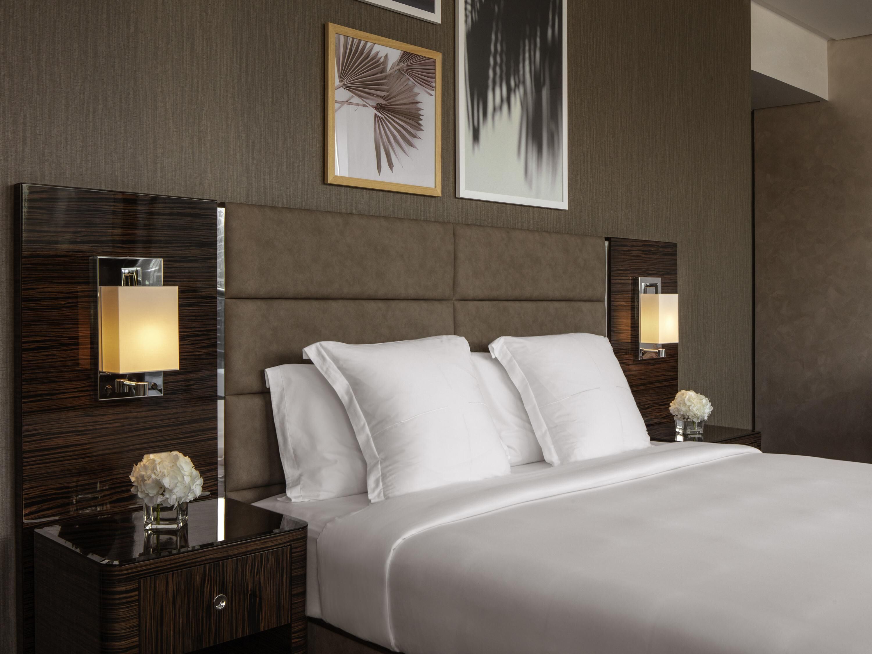 Hypo-allergenic bedding, down duvets, minibar, in-room safe