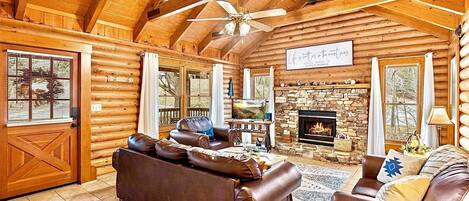 Smart TV, fireplace, video games