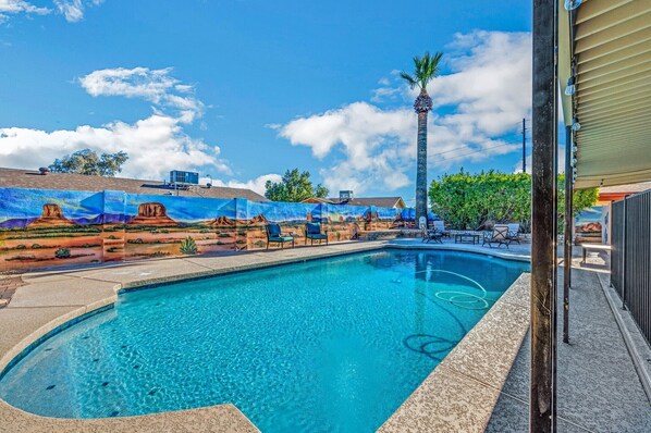 Outdoor pool, a heated pool