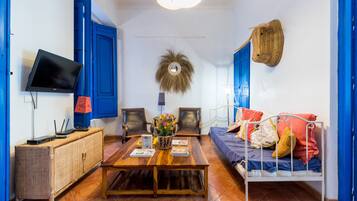 TV, DVD player, stereo