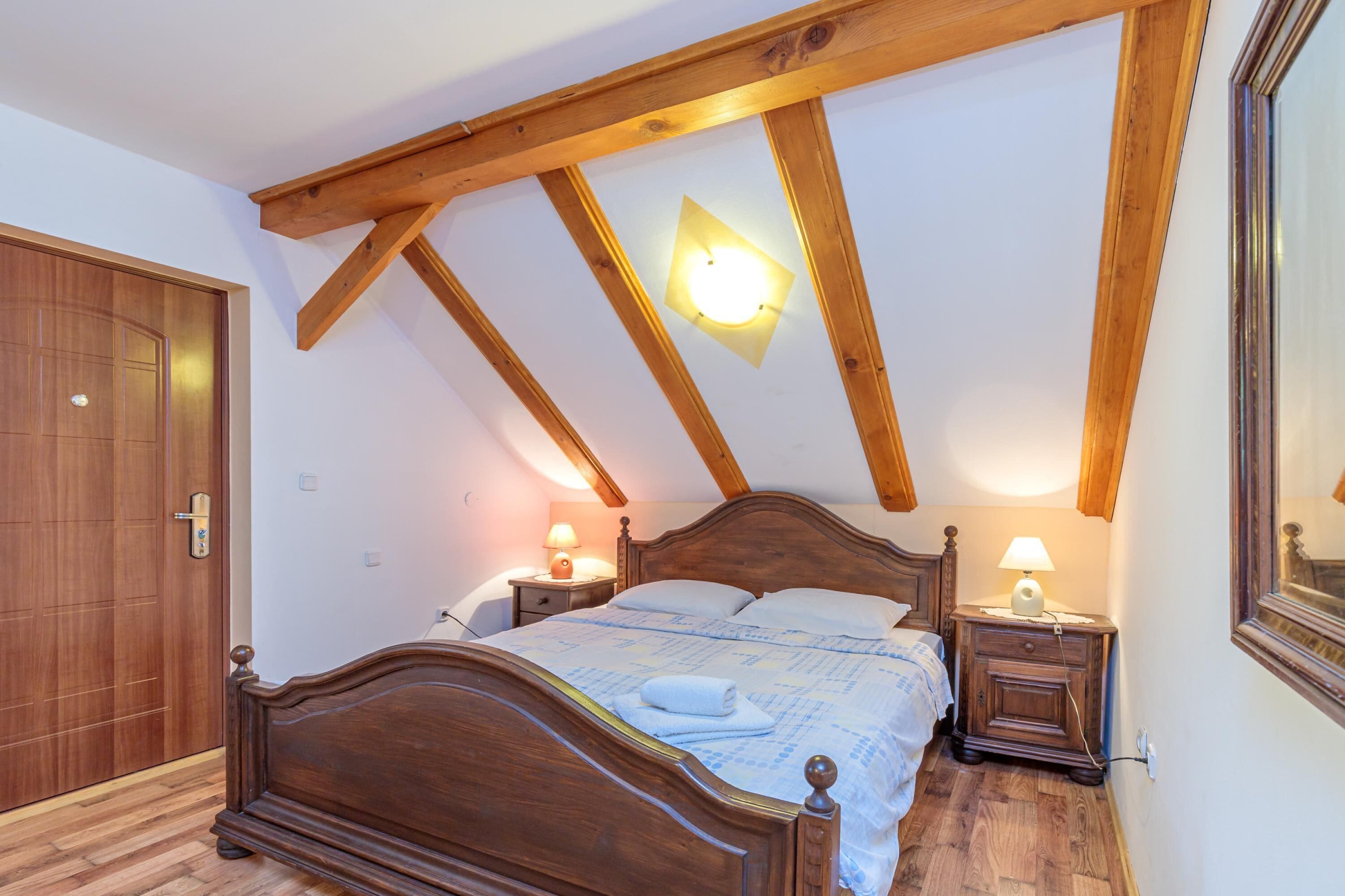 Family House, 2 Bedrooms, Balcony, Mountainside (Chalet With Private Whirlpool And) | 2 bedrooms, free WiFi, bed sheets