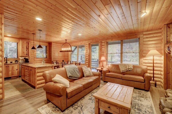 Télévision, cheminée, espaces bureaux