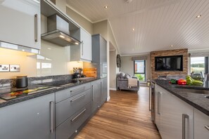 Fridge, microwave, dishwasher, coffee/tea maker
