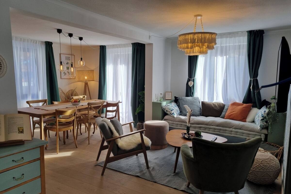 Apartemen Superior, 2 kamar tidur, balkon, pemandangan gunung | Wi-Fi gratis dan seprai linen