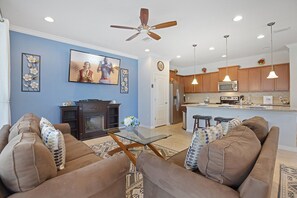 Deluxe Townhome, 5 Bedrooms | Living area | Flat-screen TV - The Majorca at Windsor Westside (Kissimmee)