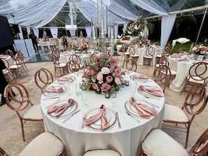 Outdoor banquet area